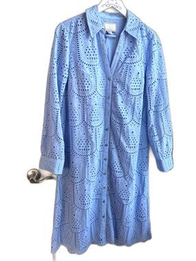 Lilly Pulitzer Eira Eyelet Midi Shirtdress Pineapple preppy Coastal size 6 Beach